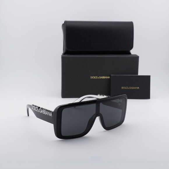 Dolce & Gabbana DG6204 501/87 Shield Sunglasses - Black/Grey main image 4